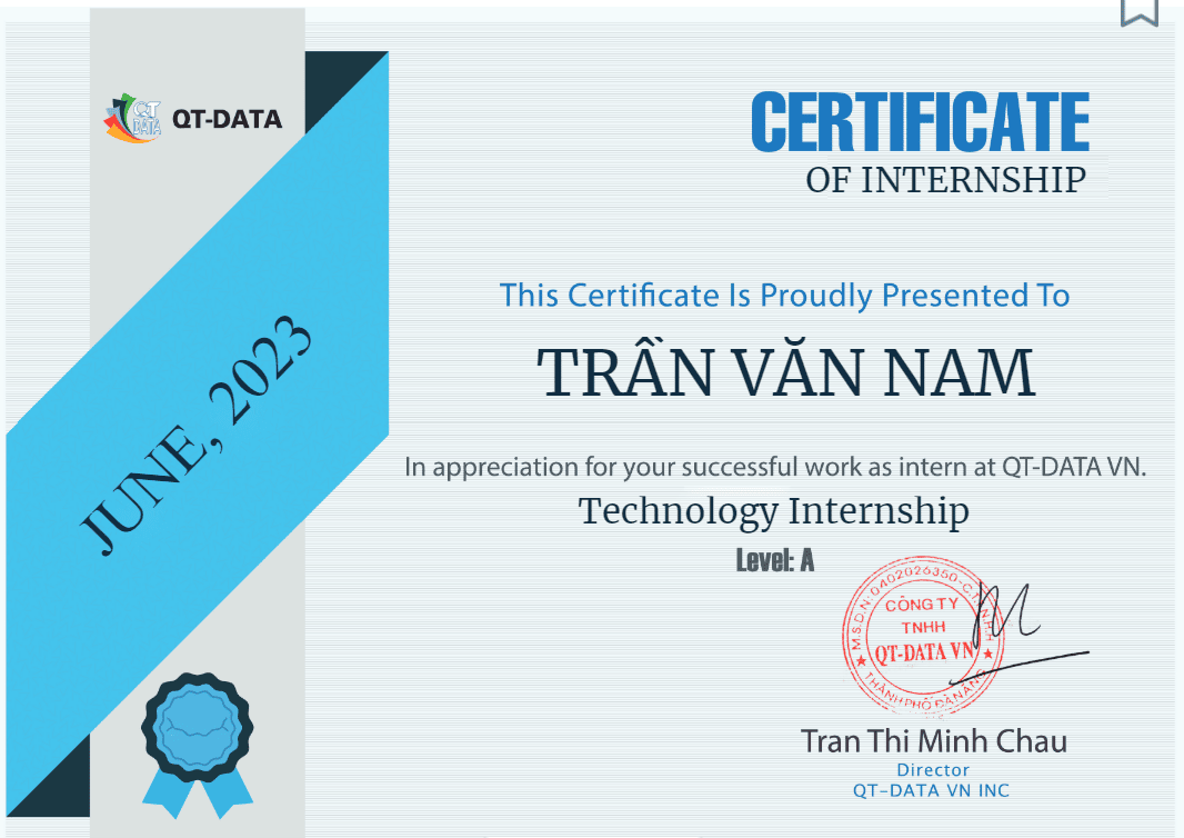 Certificate of internship